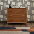 Brown Solid Wood Three Drawer Sideboard - 30-inch