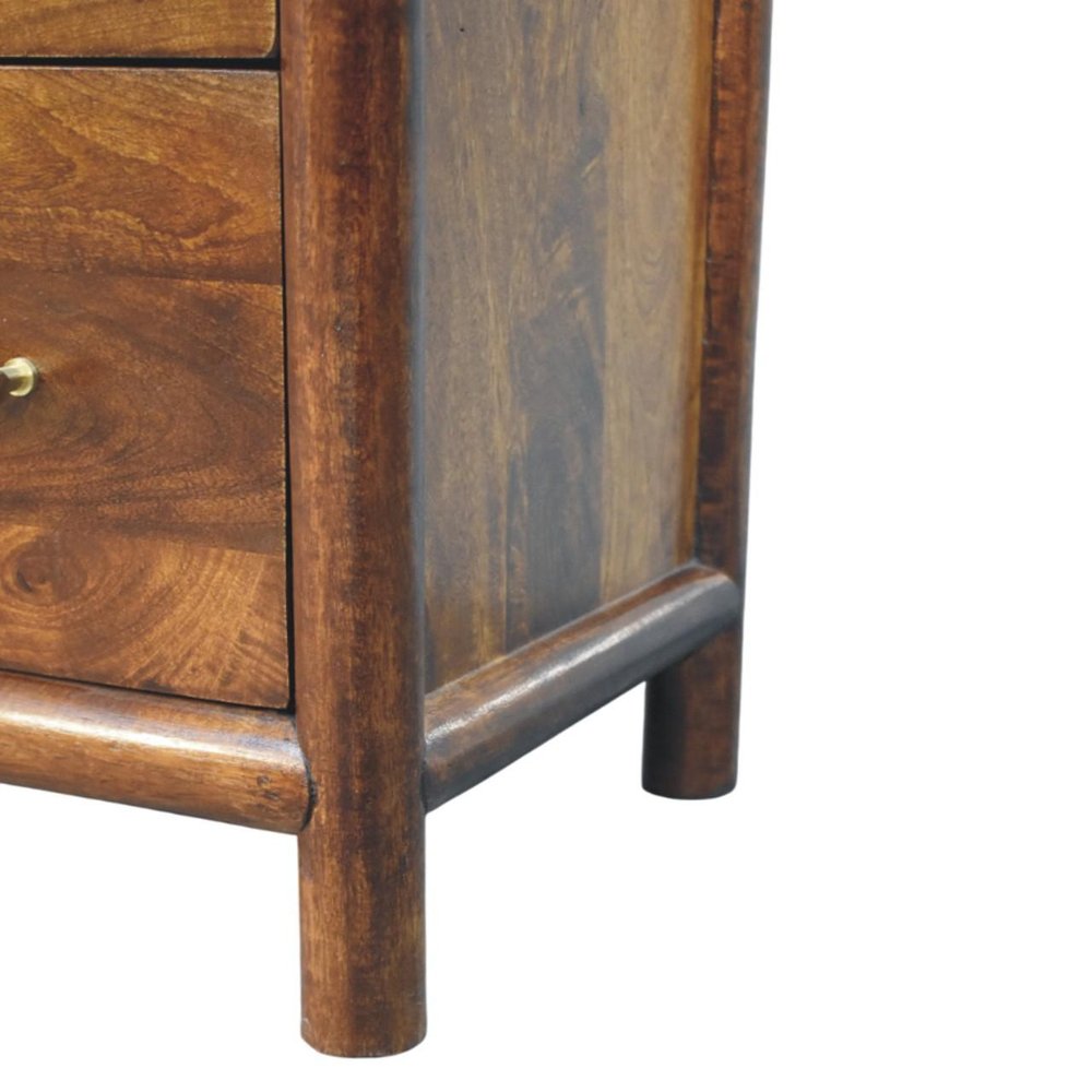 Brown Solid Wood Three Drawer Sideboard - 30-inch