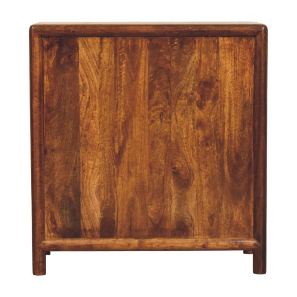 Brown Solid Wood Three Drawer Sideboard - 30-inch