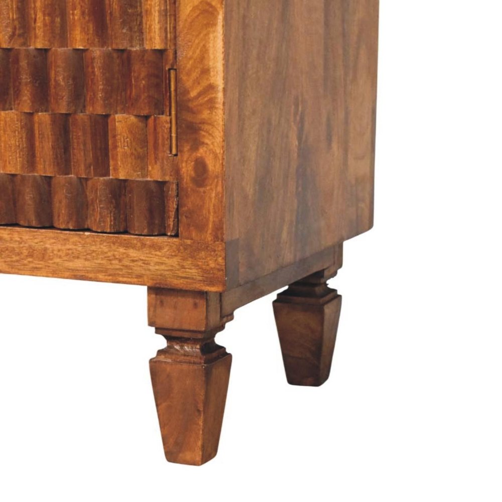 Brown Solid Wood Round Accent Cabinet with Single Door - 33-inch