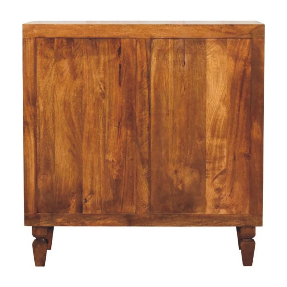 Brown Solid Wood Round Accent Cabinet with Single Door - 33-inch