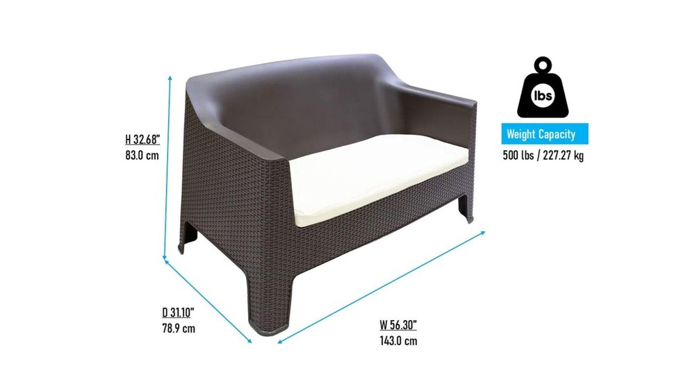 Four Piece Espresso and Beige Plastic Upholstered Cushions Outdoor Patio Set with Table