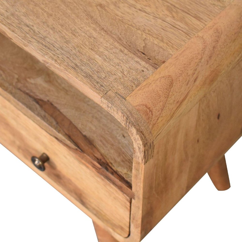 Brown Solid Wood Enclosed and Open Storage TV Stand - 24-inch