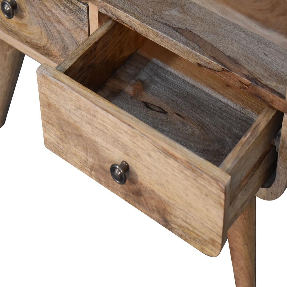 Brown Solid Wood Enclosed and Open Storage TV Stand - 24-inch