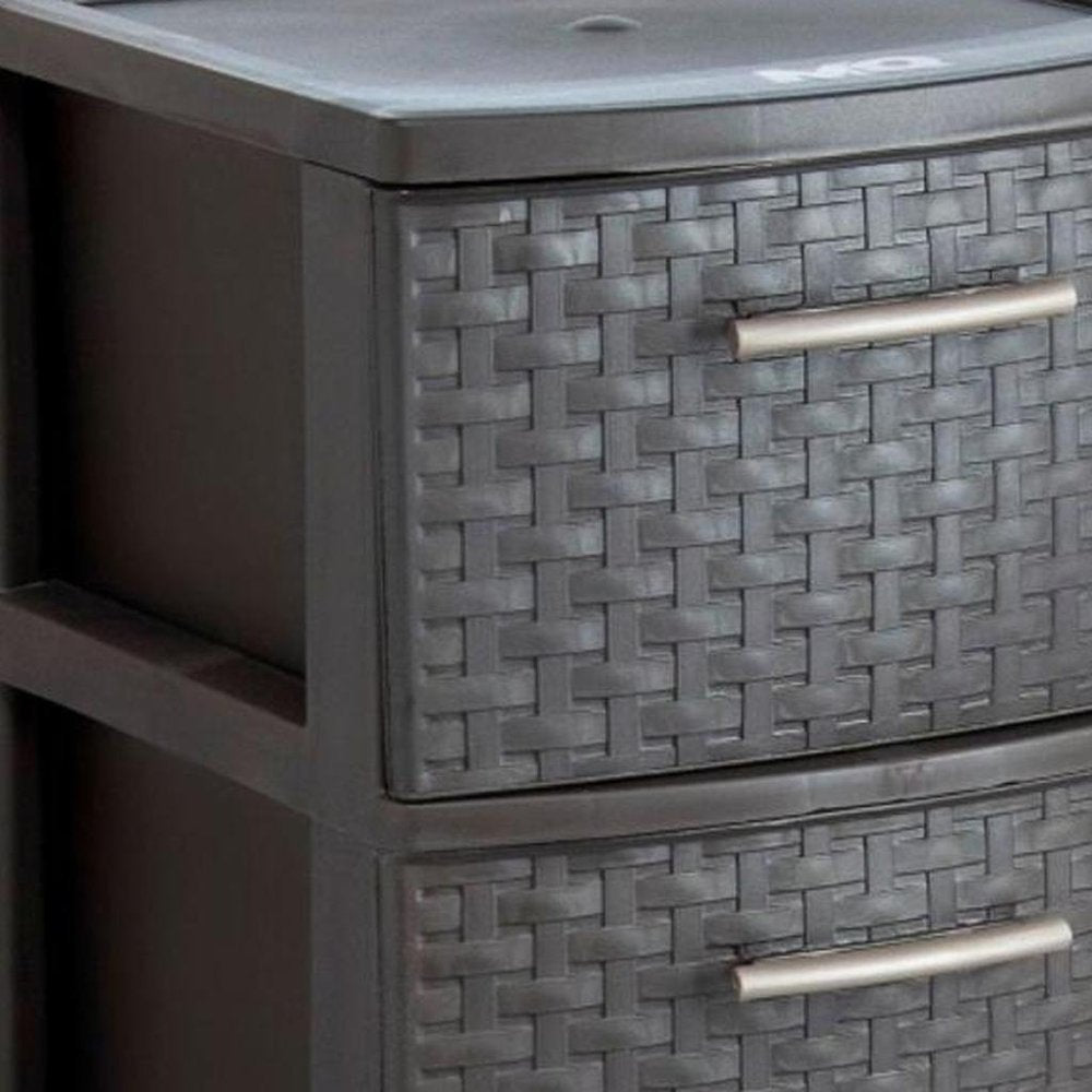 Espresso Plastic Square Accent Cabinet with Five Drawers - 13-inch