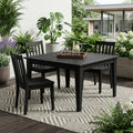 Black Heavy Duty Plastic Square Outdoor Dining Table - 39-inch