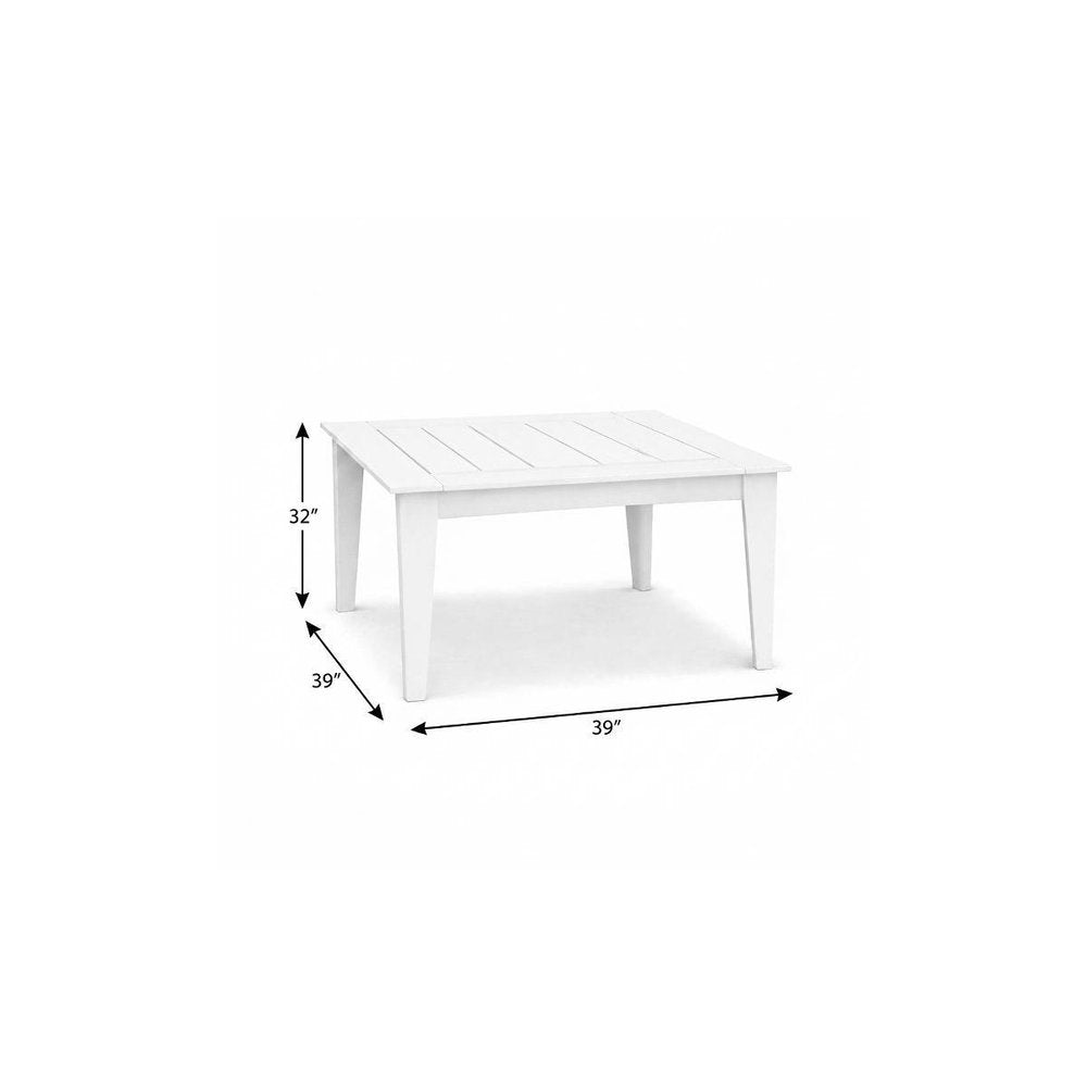 Black Heavy Duty Plastic Square Outdoor Dining Table - 39-inch