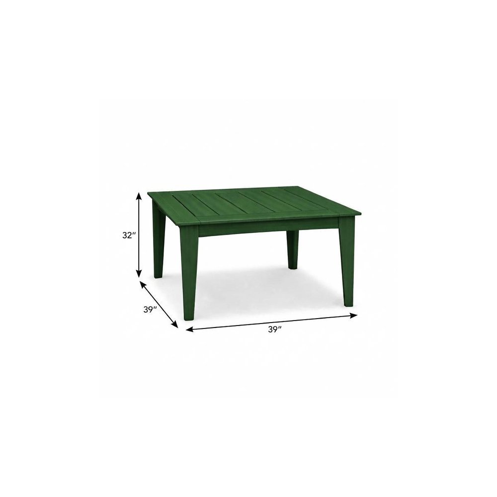 Black Heavy Duty Plastic Square Outdoor Dining Table - 39-inch