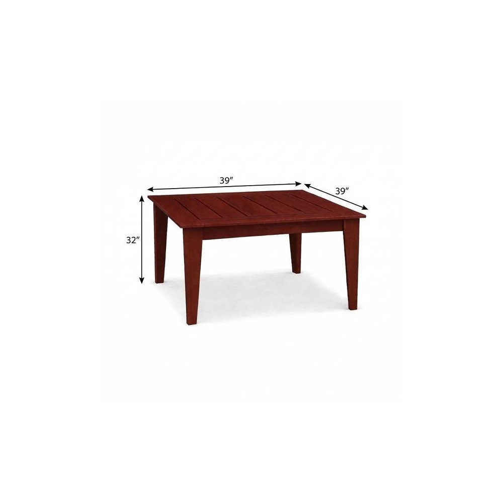 Black Heavy Duty Plastic Square Outdoor Dining Table - 39-inch
