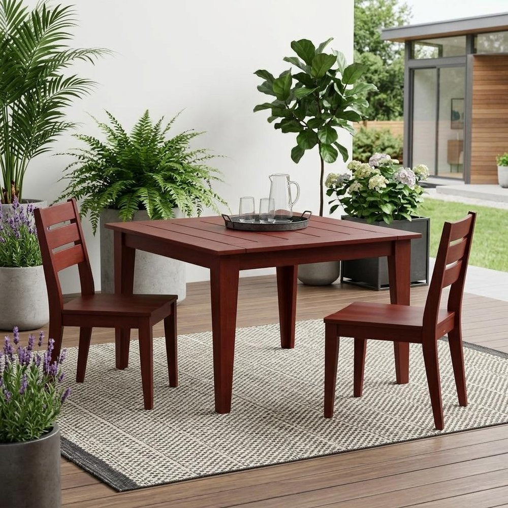Black Heavy Duty Plastic Square Outdoor Dining Table - 39-inch