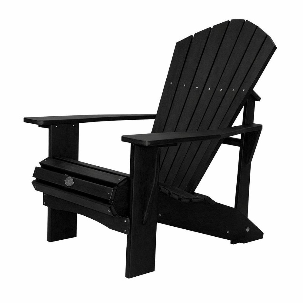 Black Heavy Duty Plastic Outdoor Adirondack Chair - 24-inch