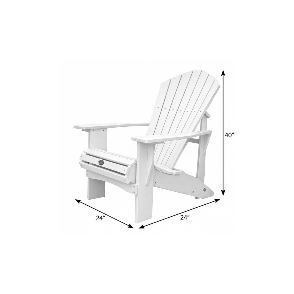 Black Heavy Duty Plastic Outdoor Adirondack Chair - 24-inch