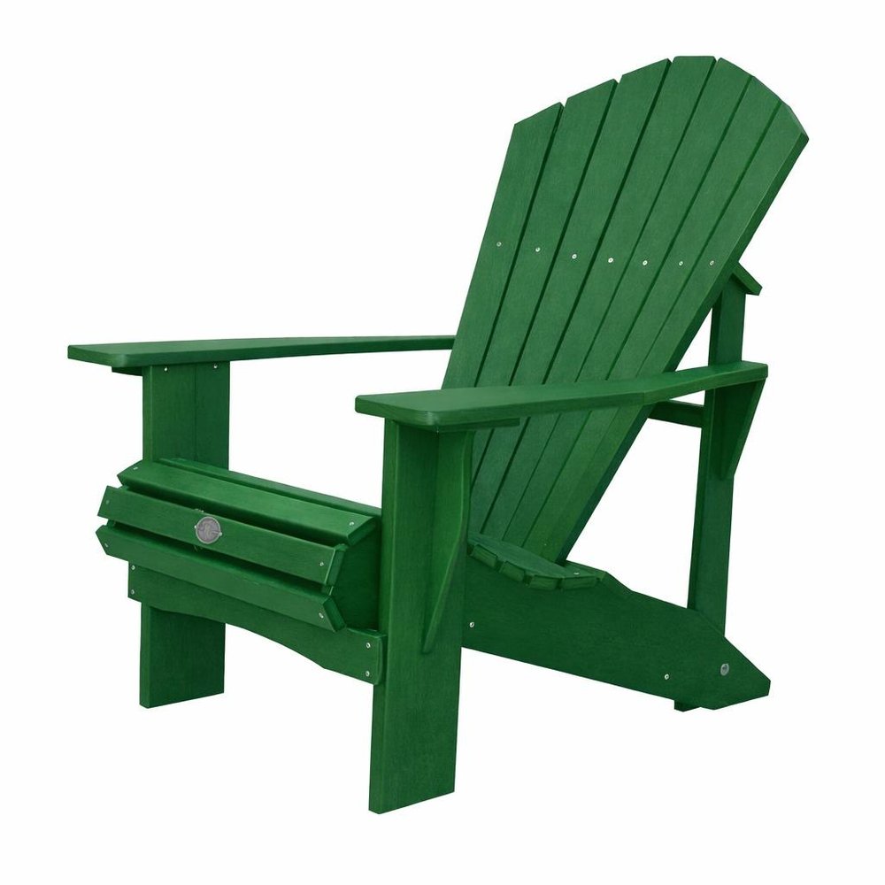 Black Heavy Duty Plastic Outdoor Adirondack Chair - 24-inch