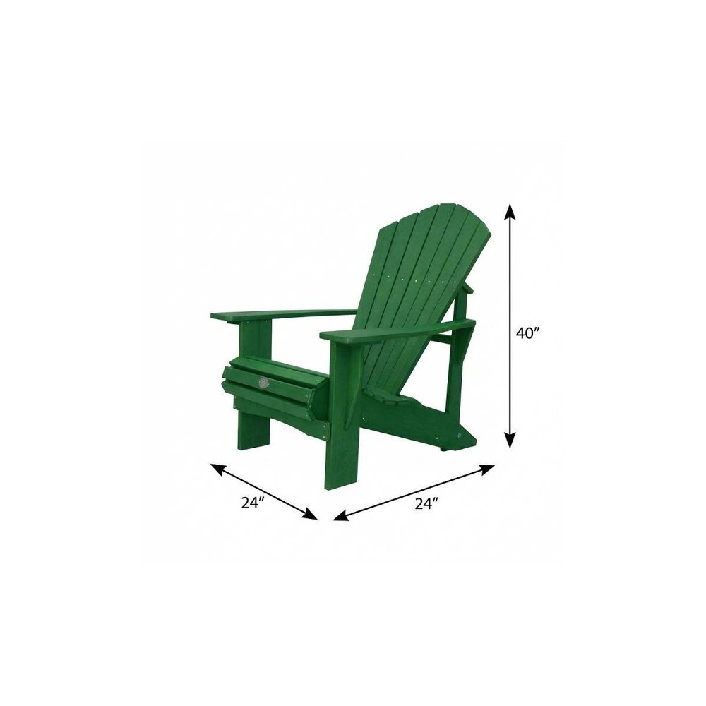 Black Heavy Duty Plastic Outdoor Adirondack Chair - 24-inch