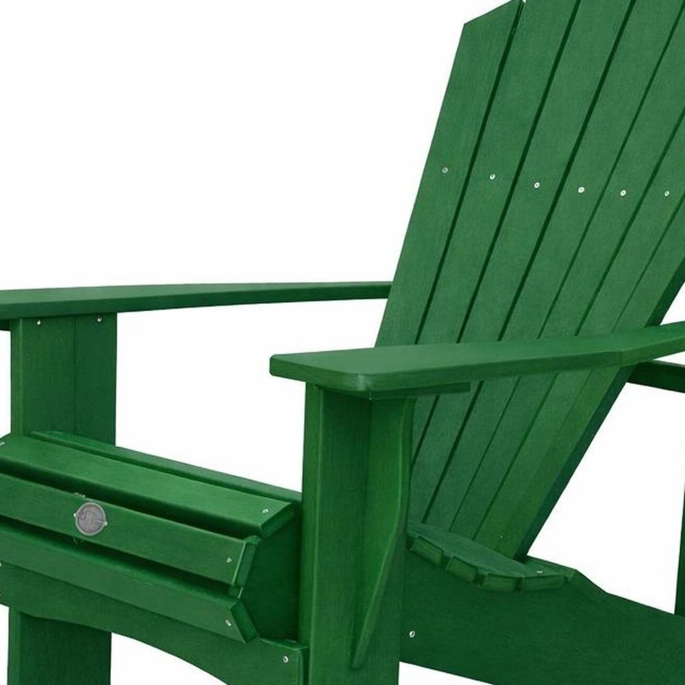 Black Heavy Duty Plastic Outdoor Adirondack Chair - 24-inch