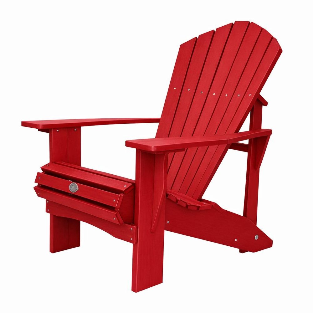 Black Heavy Duty Plastic Outdoor Adirondack Chair - 24-inch