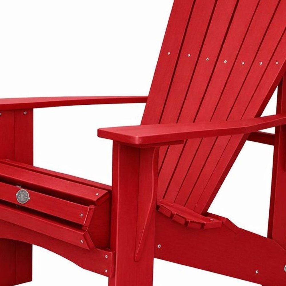 Black Heavy Duty Plastic Outdoor Adirondack Chair - 24-inch