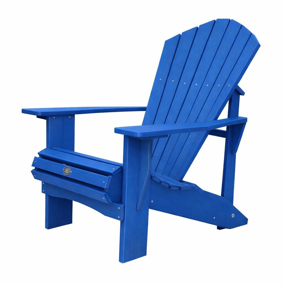 Black Heavy Duty Plastic Outdoor Adirondack Chair - 24-inch