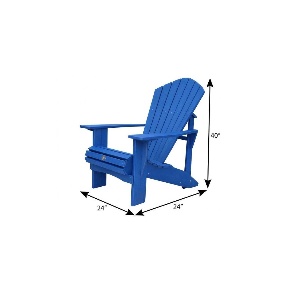 Black Heavy Duty Plastic Outdoor Adirondack Chair - 24-inch