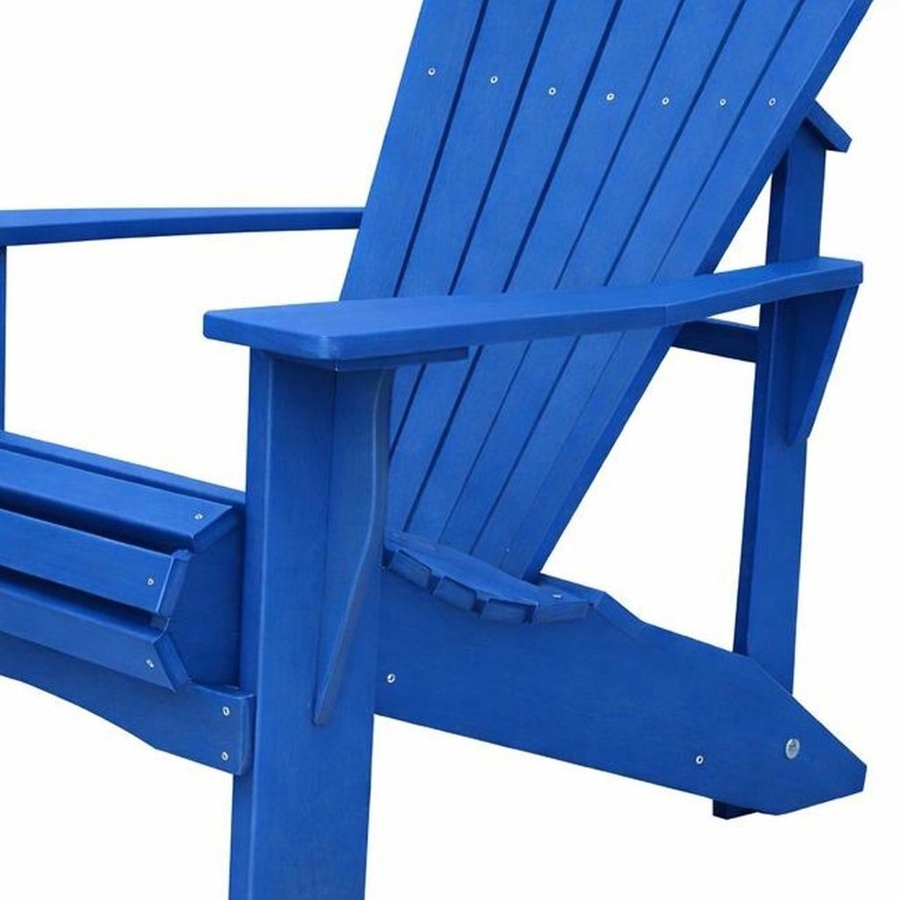 Black Heavy Duty Plastic Outdoor Adirondack Chair - 24-inch
