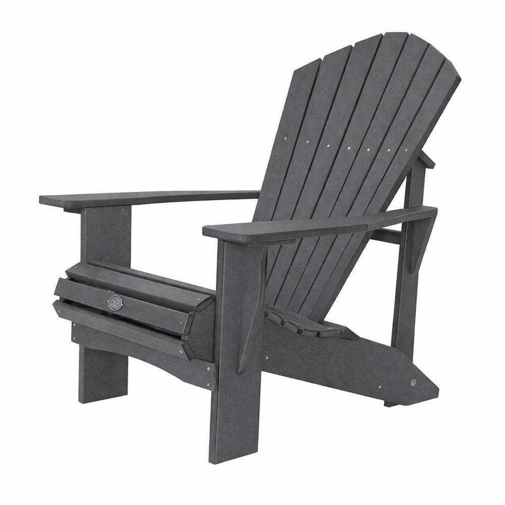 Black Heavy Duty Plastic Outdoor Adirondack Chair - 24-inch