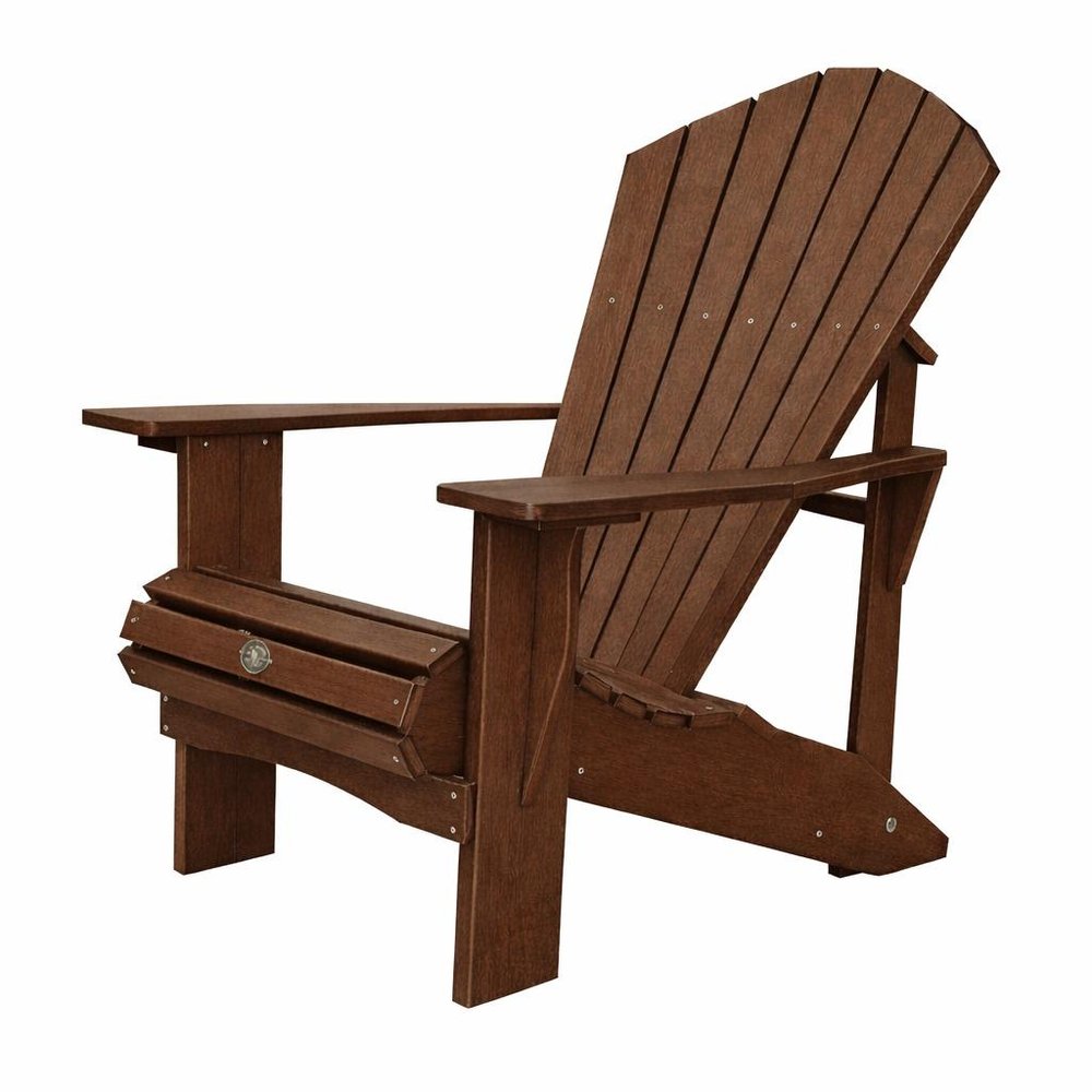 Black Heavy Duty Plastic Outdoor Adirondack Chair - 24-inch