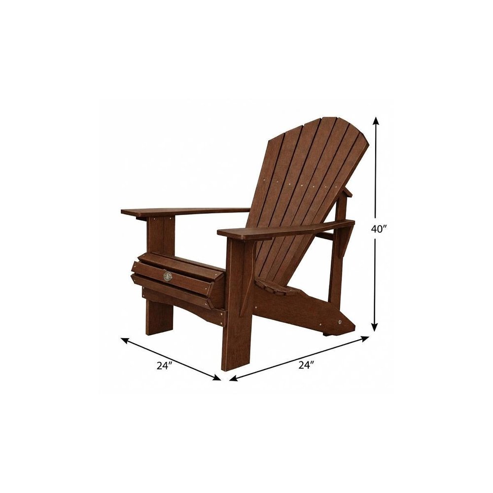 Black Heavy Duty Plastic Outdoor Adirondack Chair - 24-inch