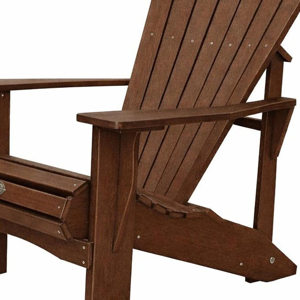 Black Heavy Duty Plastic Outdoor Adirondack Chair - 24-inch