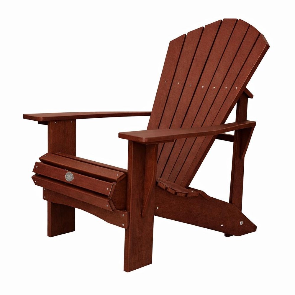 Black Heavy Duty Plastic Outdoor Adirondack Chair - 24-inch