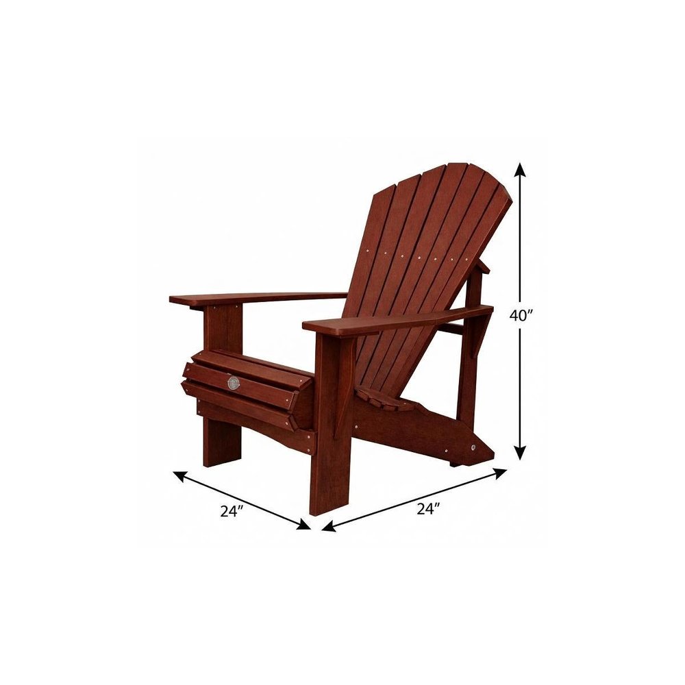 Black Heavy Duty Plastic Outdoor Adirondack Chair - 24-inch