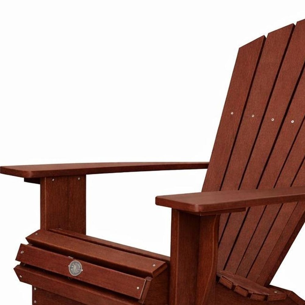 Black Heavy Duty Plastic Outdoor Adirondack Chair - 24-inch