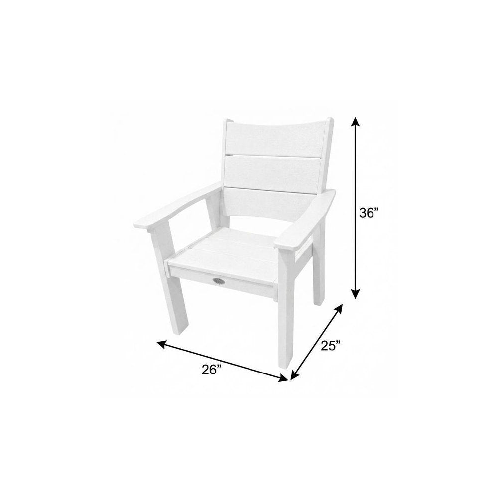 White Heavy Duty Plastic Outdoor Dining Chair - 26-inch