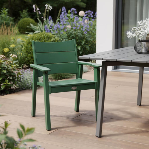 26" White Heavy Duty Plastic Outdoor Dining Chair