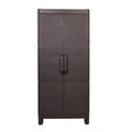 Espresso Plastic Square Accent Cabinet with Two Doors - 26-inch