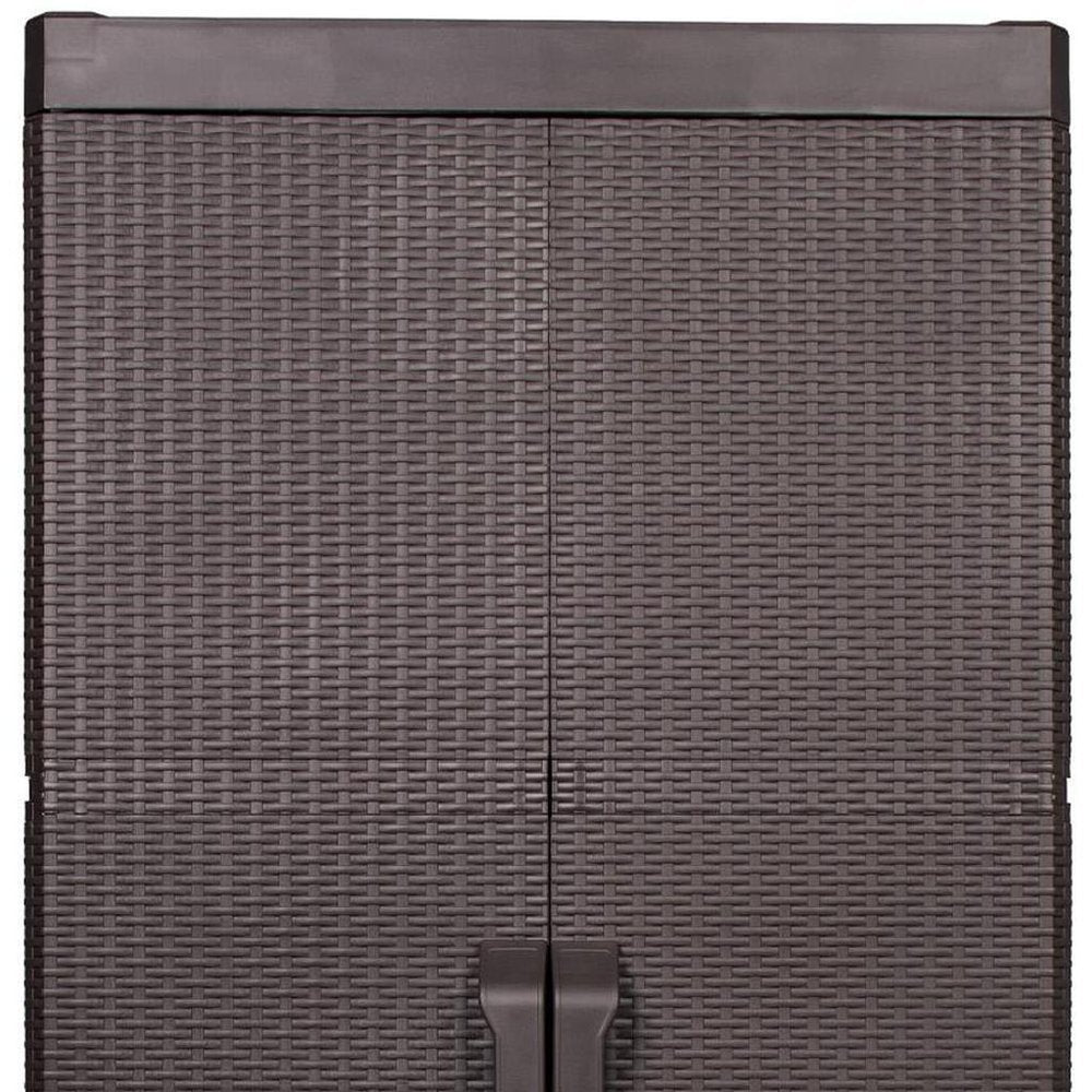 Espresso Plastic Square Accent Cabinet with Two Doors - 26-inch