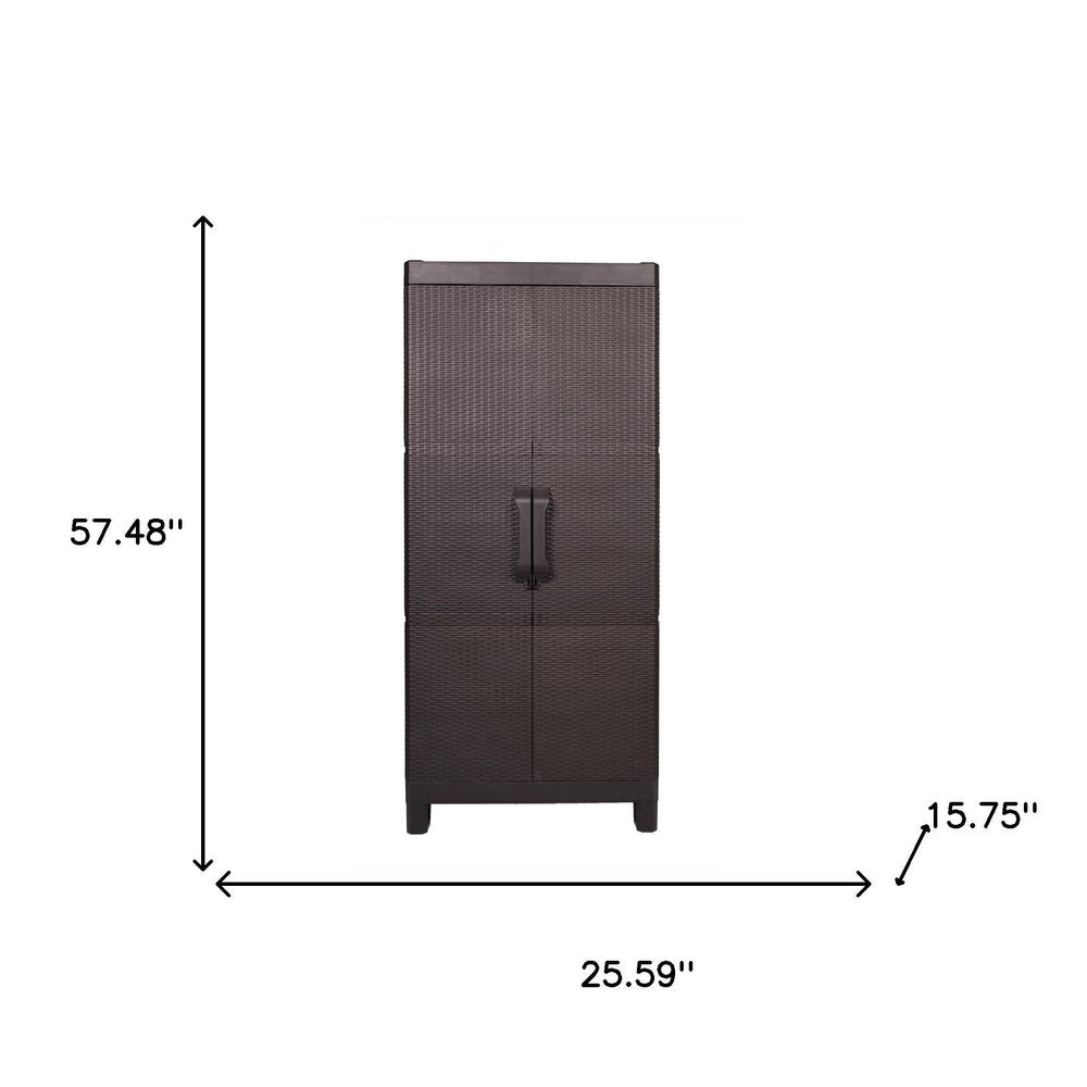 Espresso Plastic Square Accent Cabinet with Two Doors - 26-inch