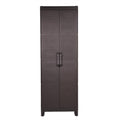 Espresso Plastic Square Accent Cabinet with Two Doors - 26-inch