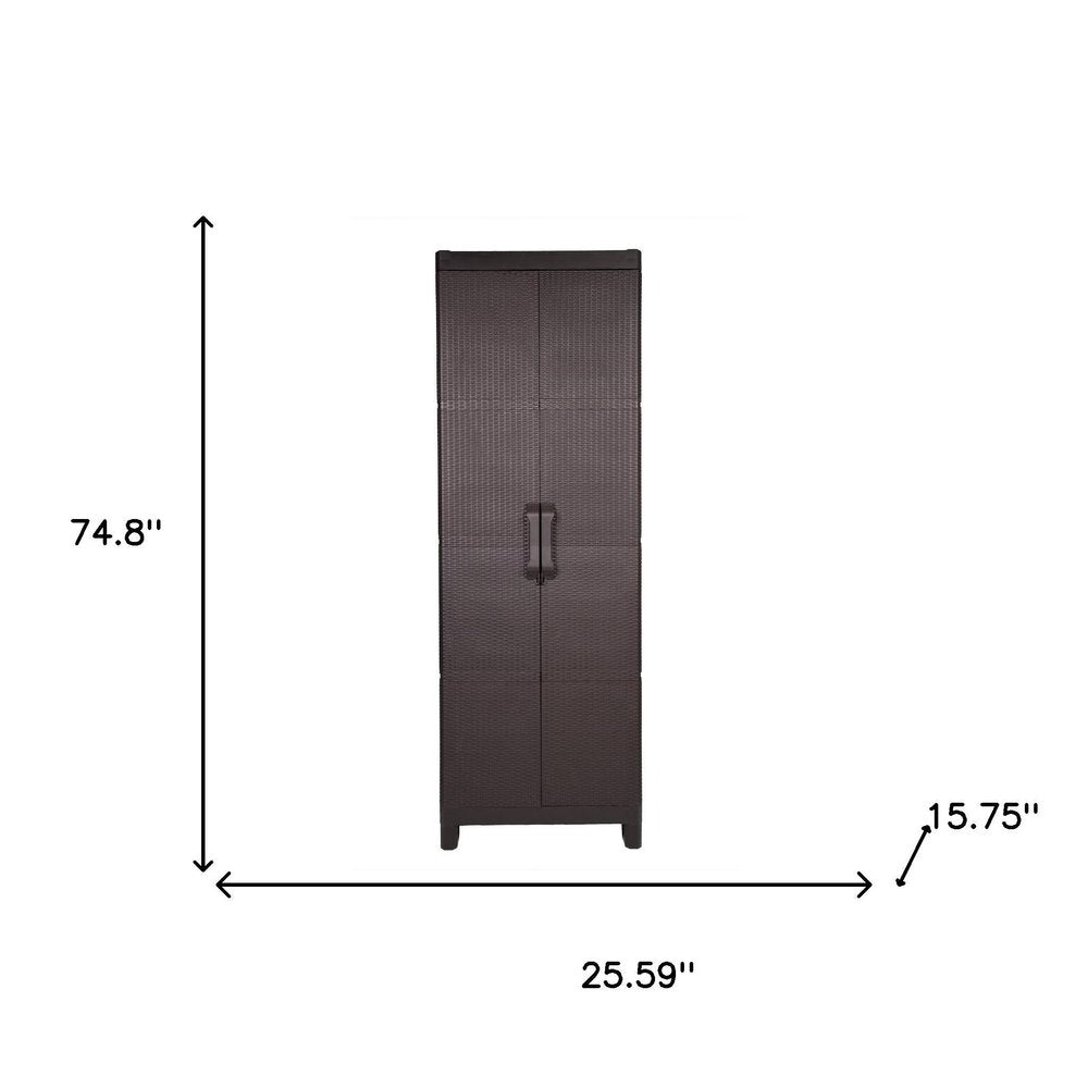 Espresso Plastic Square Accent Cabinet with Two Doors - 26-inch