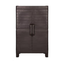 Espresso Plastic Square Accent Cabinet with Two Doors - 26-inch