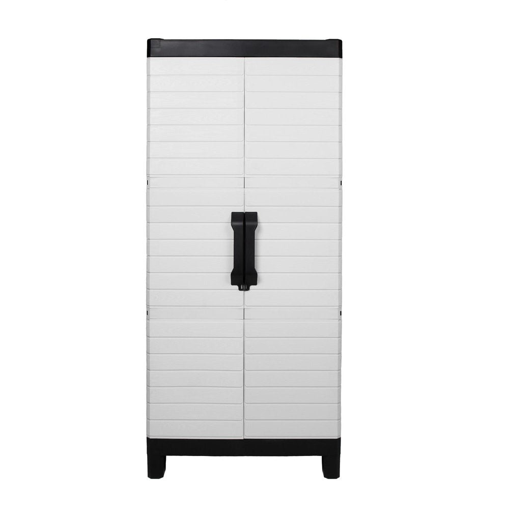 Gray Plastic Square Accent Cabinet with Two Doors - 26-inch