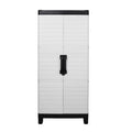 Gray Plastic Square Accent Cabinet with Two Doors - 26-inch