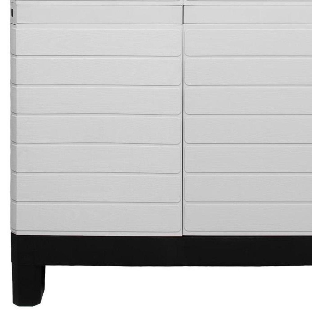 Gray Plastic Square Accent Cabinet with Two Doors - 26-inch