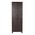 Espresso Plastic Square Accent Cabinet with Two Doors - 26-inch