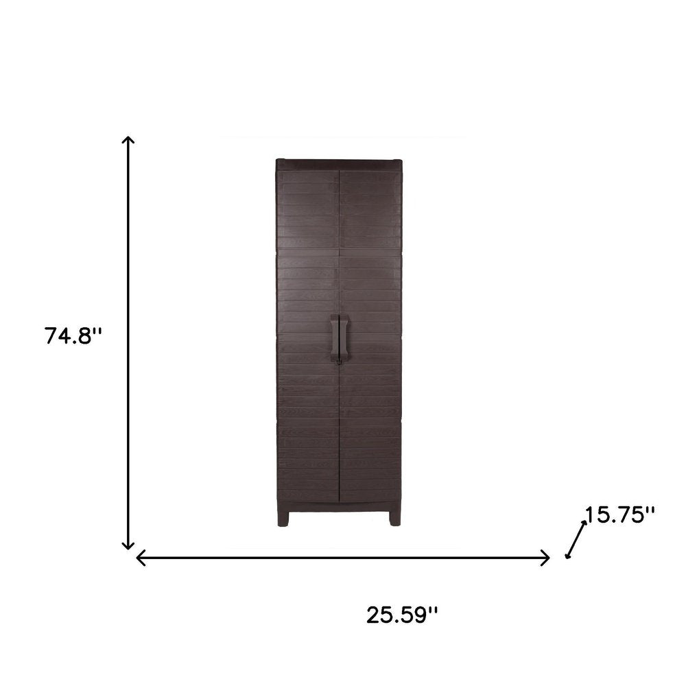 Espresso Plastic Square Accent Cabinet with Two Doors - 26-inch