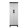 Gray Plastic Square Accent Cabinet with Two Doors - 26-inch