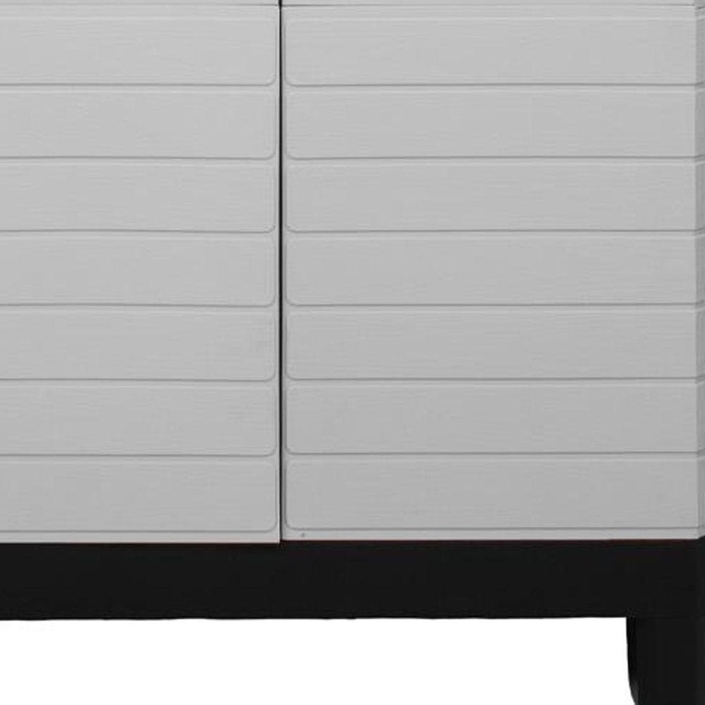 Gray Plastic Square Accent Cabinet with Two Doors - 26-inch
