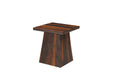 Dark Brown Solid Wood Square Pedestal End Table - 23-inch