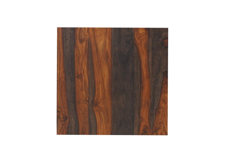 Dark Brown Solid Wood Square Pedestal End Table - 23-inch
