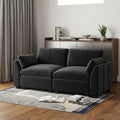 Black Velvet Modular Loveseat - 75-inch