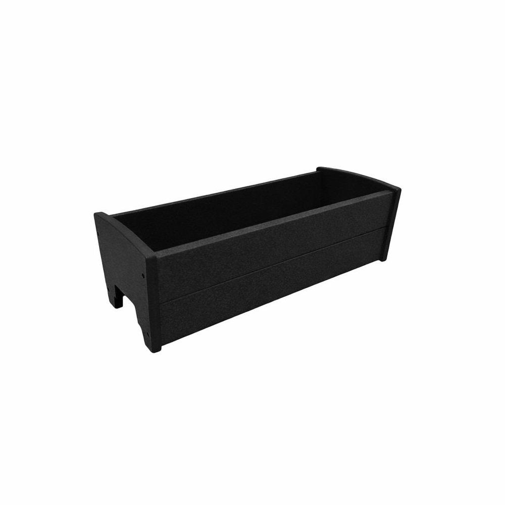 Black Heavy Duty Plastic Rectangular Railing Planter - 8 X 24-inch